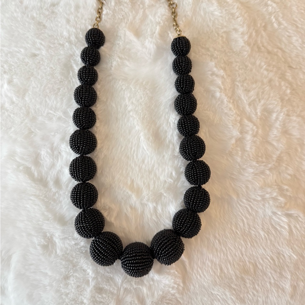 Elegant Black Beaded Necklace